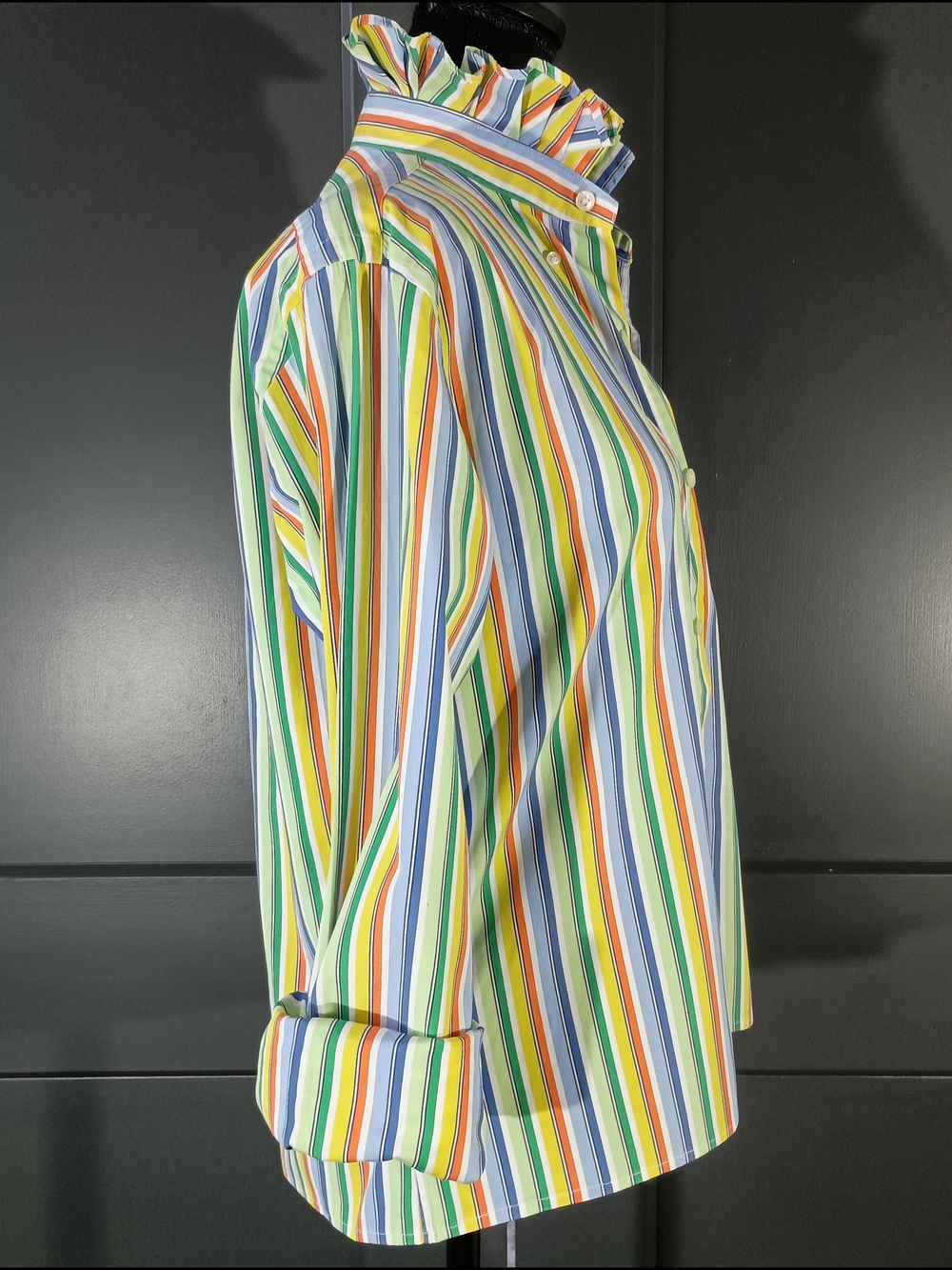 Upcycled Ralph Lauren Ruffled Collar Shirt - Picture 6 of 8
